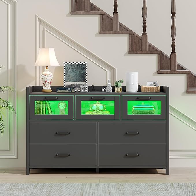 White Dresser for Bedroom with 7 Drawers