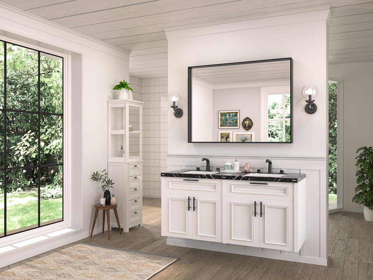 Bathroom Mirror for Over Sink Black Rectangle Metal Framed Bathroom