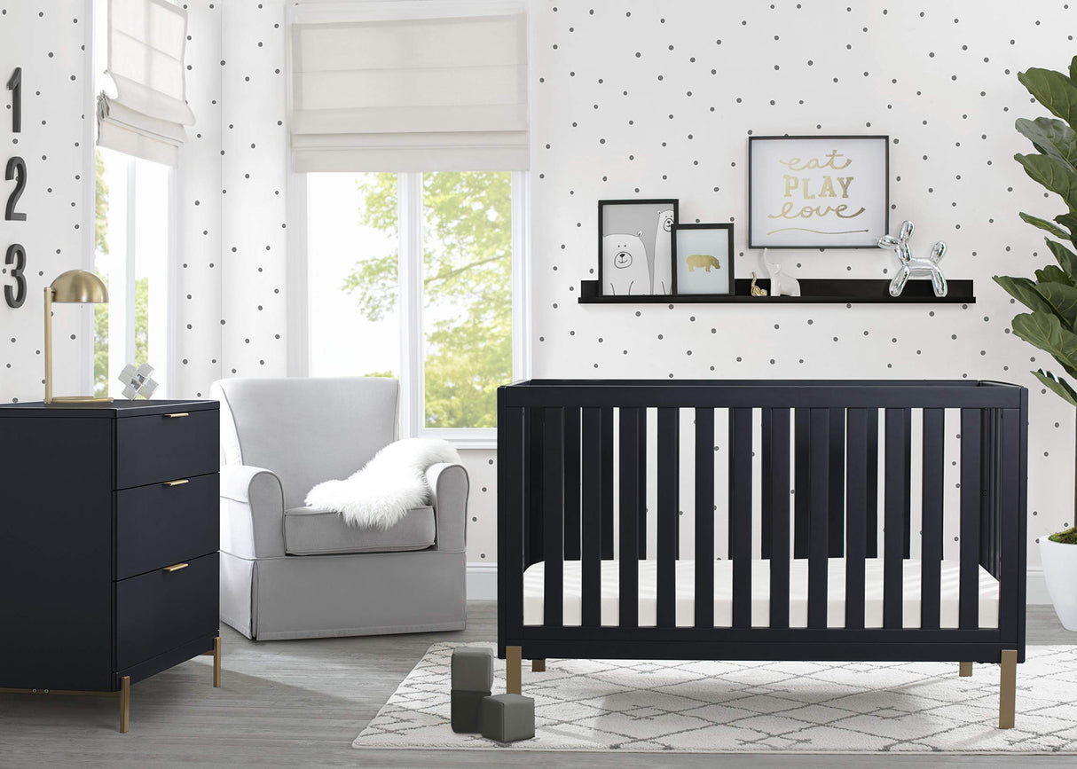 Hendrix 4-in-1 Convertible Crib, Midnight Grey/Bronze