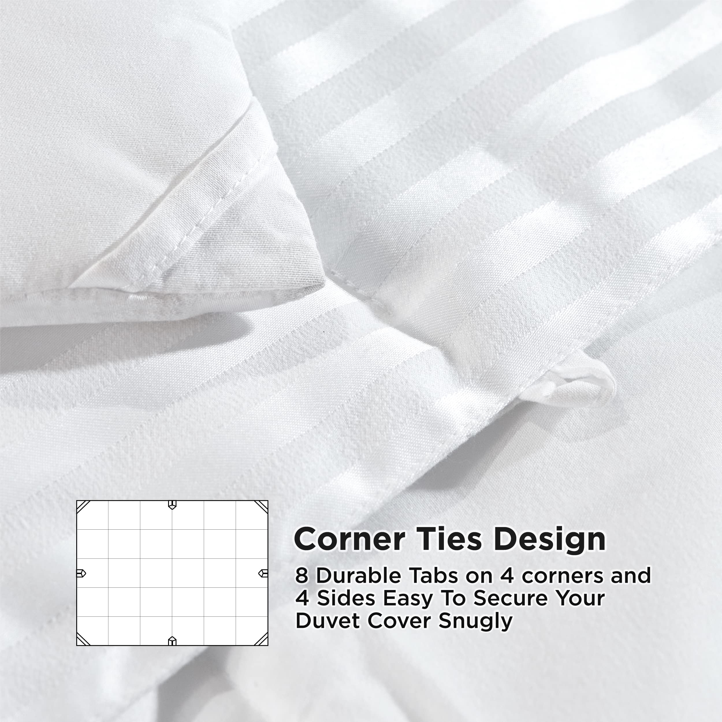 Bedsure Duvet Insert Lightweight Comforter, Quilted Cooling Duvet Insert, Ultra Soft Down Alternative Comforter with Corner Tabs (Queen, White)