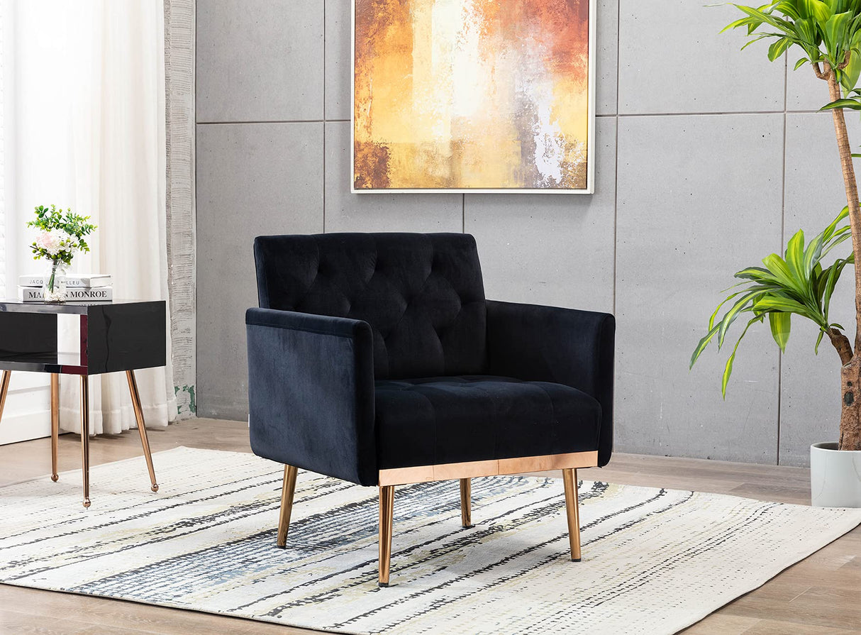 Modern Velvet Single Sofa Chair, Upholstered Accent Living Room Chair