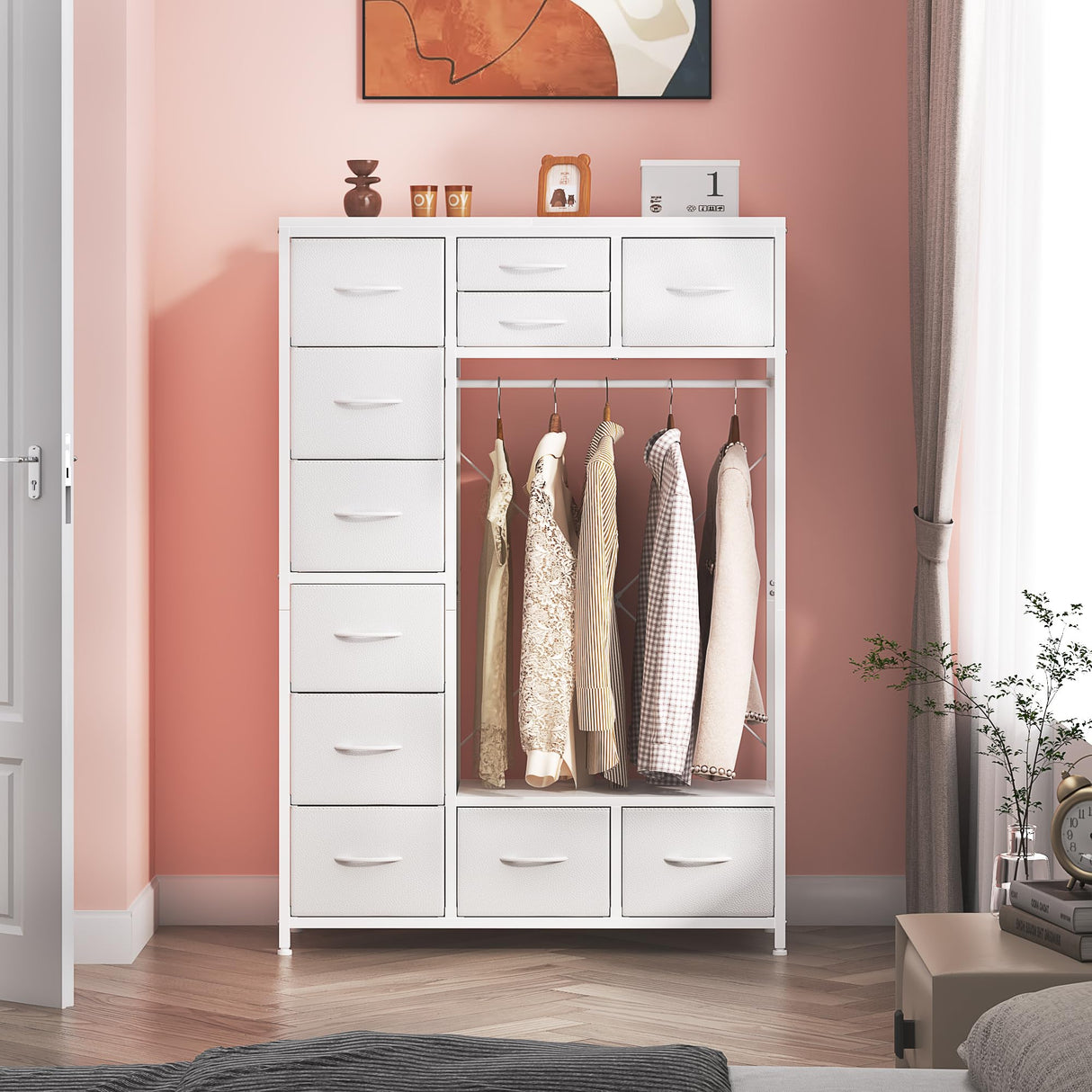 Dresser with Hanging Rack, Bedroom Dressers