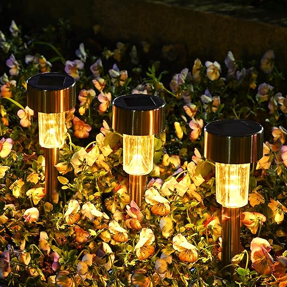 Outdoor Lights Pathway, Stainless Steel Solar Lights