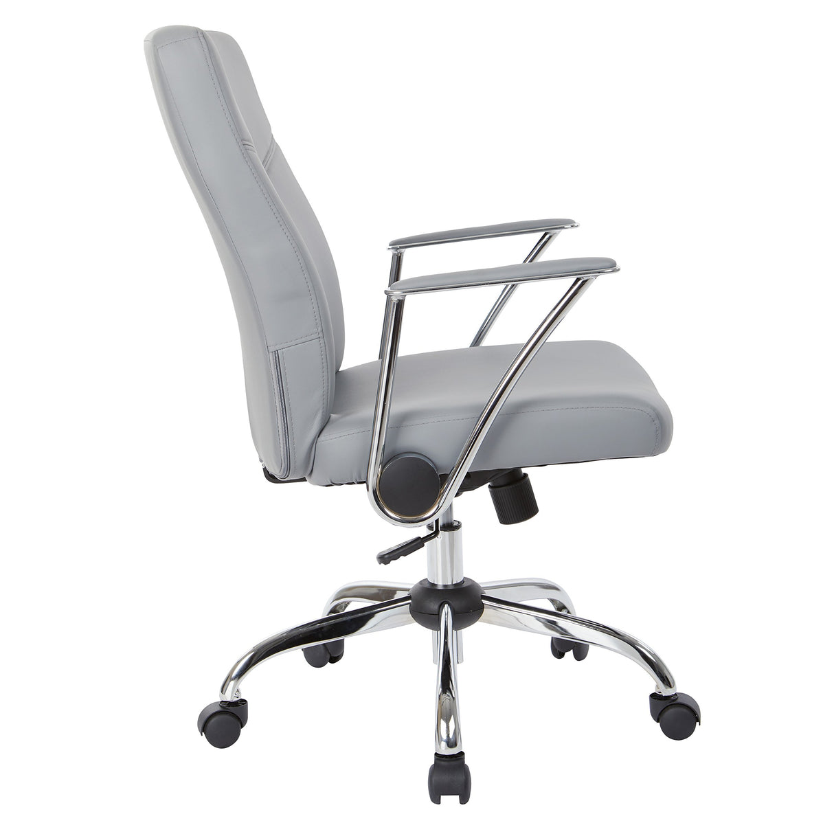 Faux Leather Chair, Charcoal