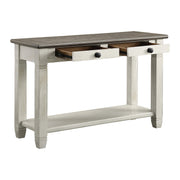 Lilith Two Tone Wood 2-Drawer Sofa Table, 48" x 18", Rosy brown/Antique White