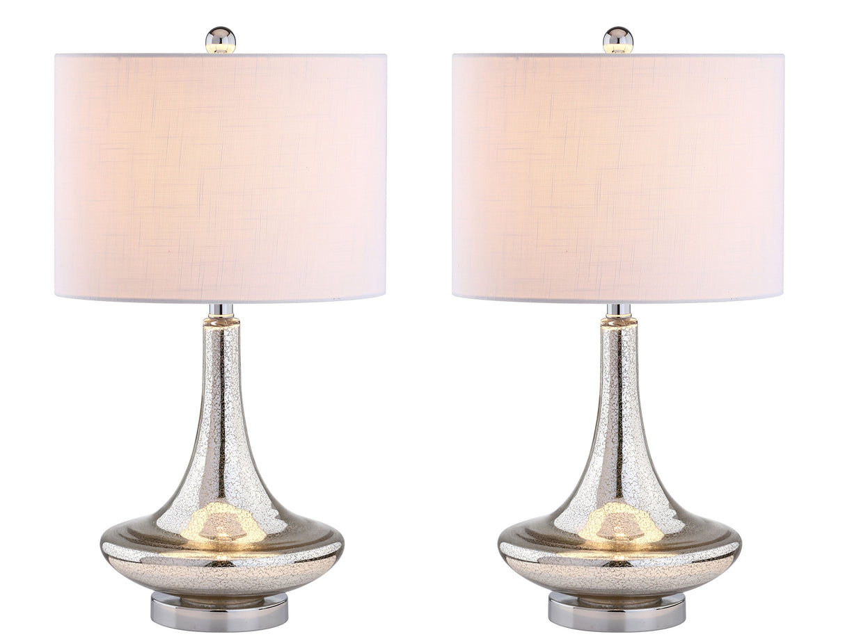 Set of 2 Table Lamps Cecile 25.5" Glass Teardrop LED Table