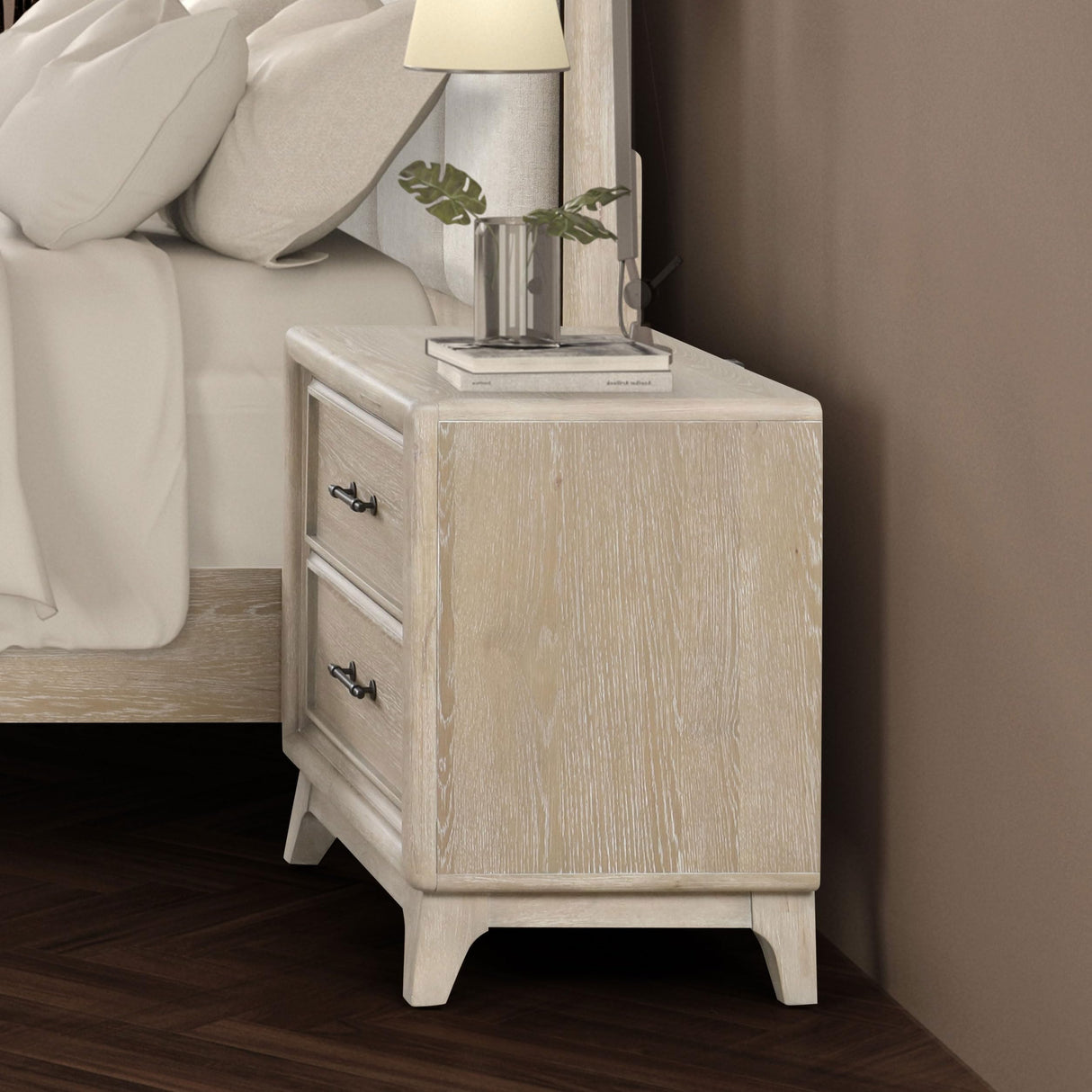 Veralyn Modern Solid Wood Brown Nightstand