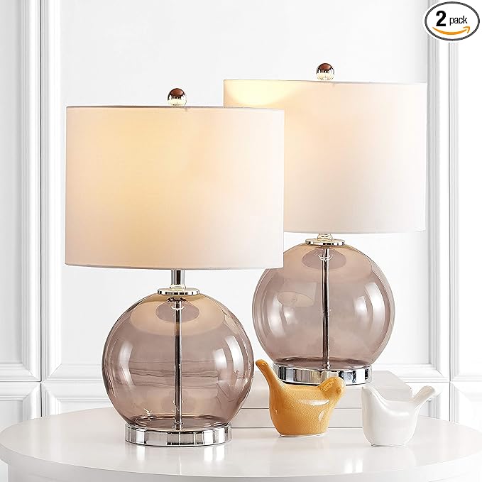 Lighting Collection Lonni Smoked Grey Glass 23-inch Bedroom Living Room