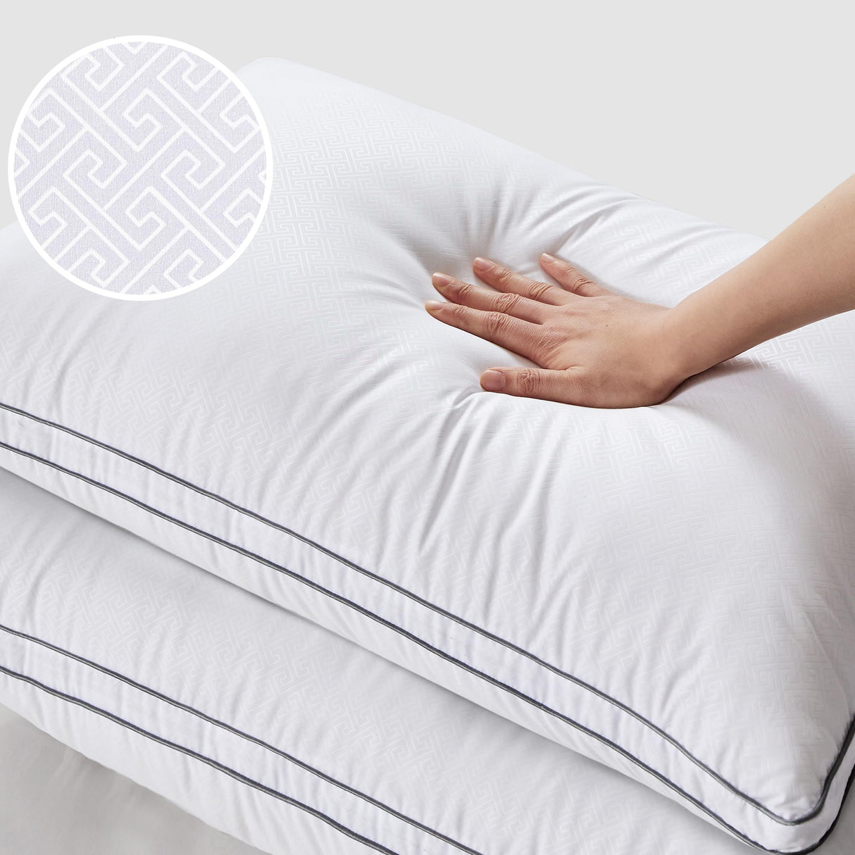 Pillows Queen Size Set of 2 - Fluffy Queen Pillows Set of 2, Bed Pillows for Sleeping Hotel Quality Gusseted Pillow