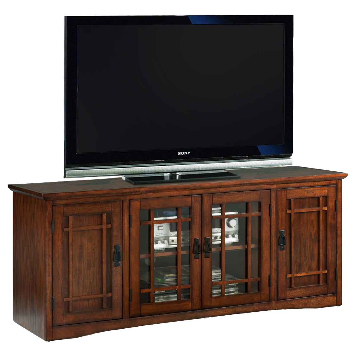 Solid Wood Mission Oak TV Stand for 65” TVs | Classic Storage Console