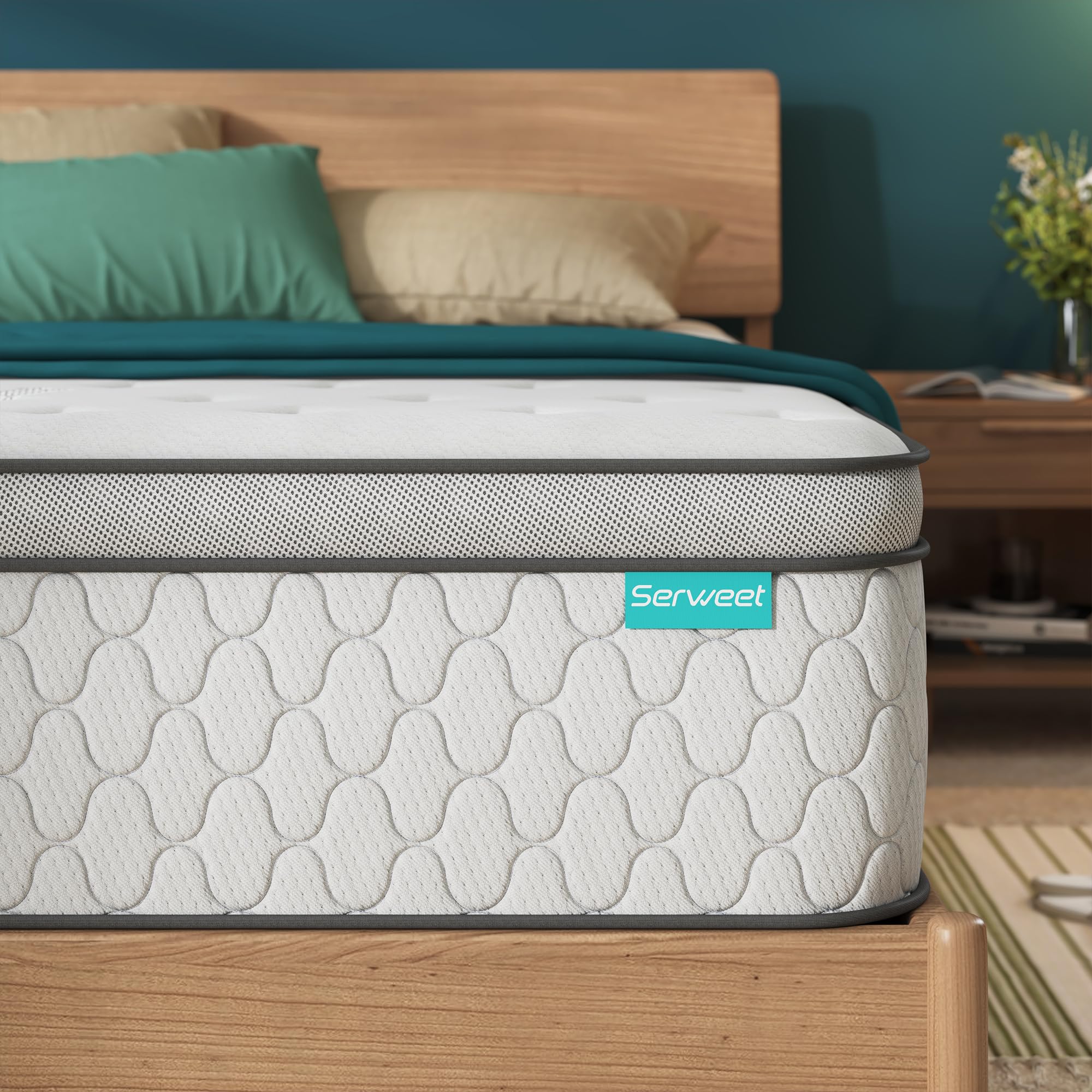12 Inch Memory Foam Hybrid Queen Mattress - 5-Zone Pocket Innersprings Motion