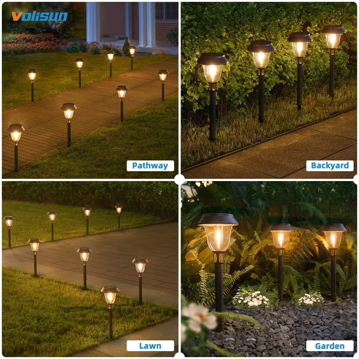 Solar Pathway Lights, 6 Pack LED Solar Lights Outdoor Waterproof
