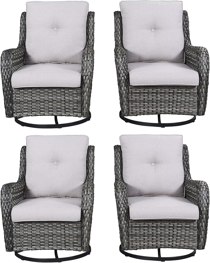 Wicker Patio Furniture Set - 5 Piece Rattan Outdoor Sectional Conversation Sets