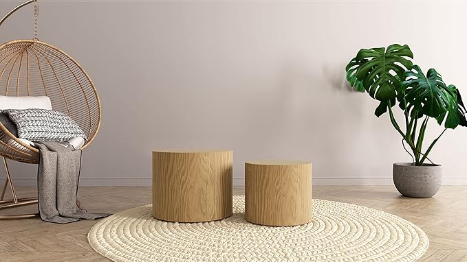 End Table Set of 2, Shape Nesting, for Multi Spaces, Bed Room, Living Room