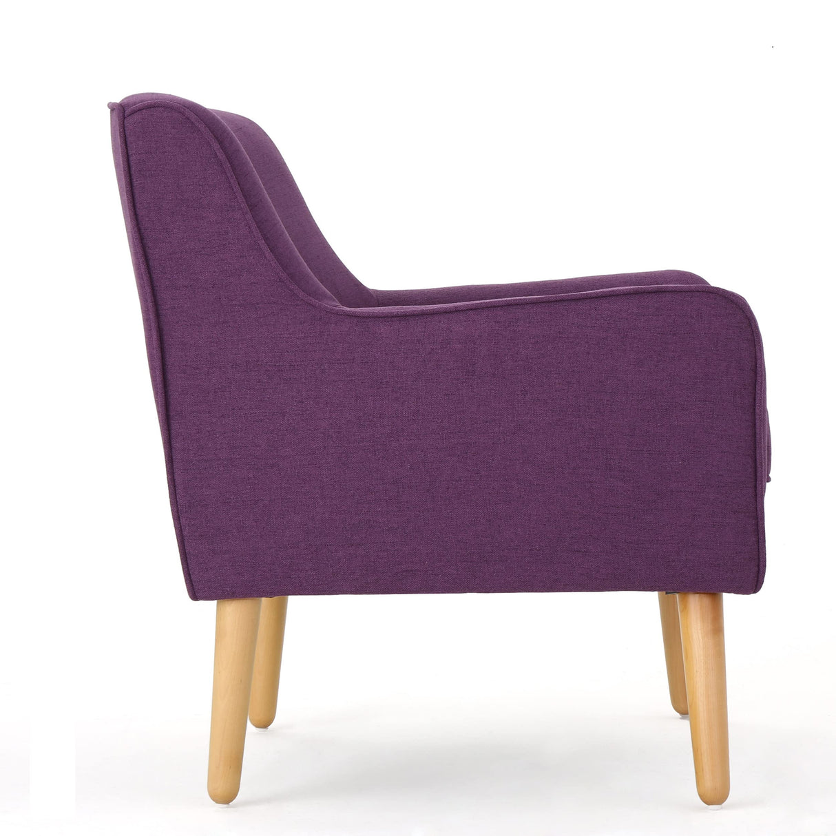 Felicity Mid-Century Fabric Arm Chair, Purple
