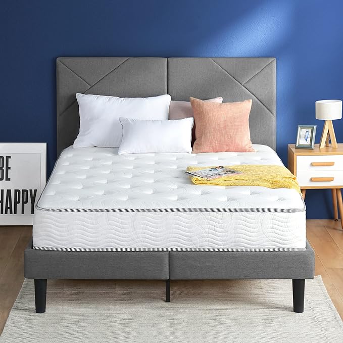 Queen Mattress, 10 Inch Plush Cloud Hybrid Mattress, Gel Infused Memory Foam