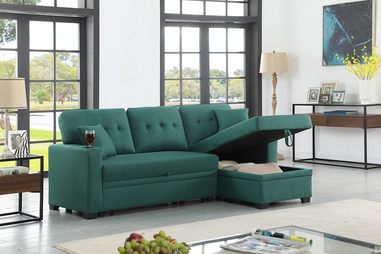 82" L Shaped Reversible Sectional Sofa with Storage Chaise