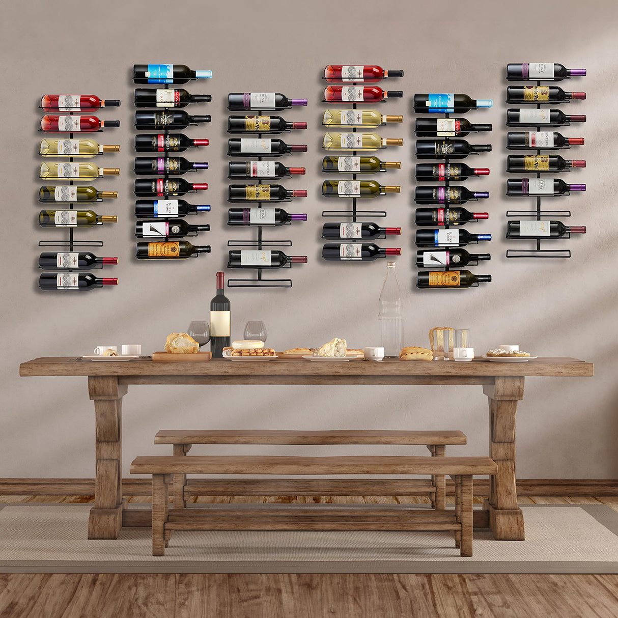 Wall Mount Wine Rack (Holds 9 Bottles) - Wine Rack Wall Mounted