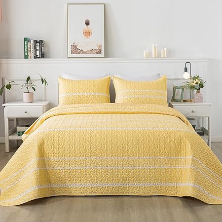 Purple Quilt Set King (106x96 Inch), 3 Pieces(1 Striped Triangle Printed