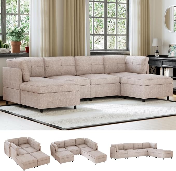 9 U Shape Sectional Sofa for Living Room