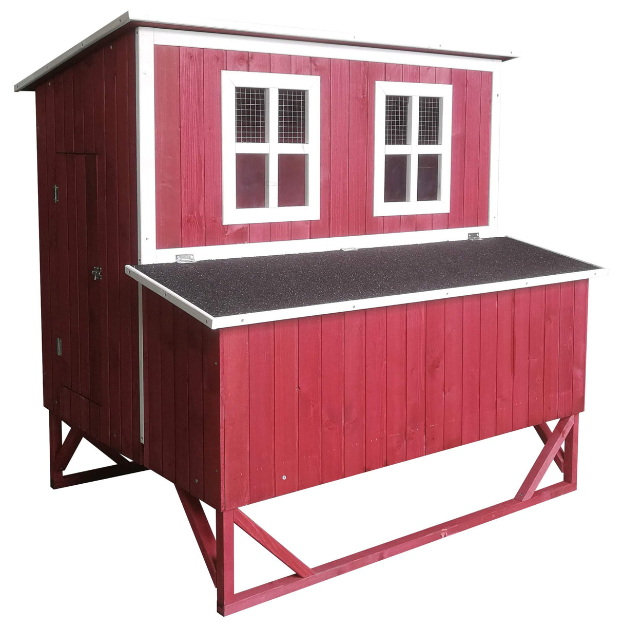 Large Wood Backyard Chicken Coop Hen House 4-8 Chickens w 4 Nesting Box New