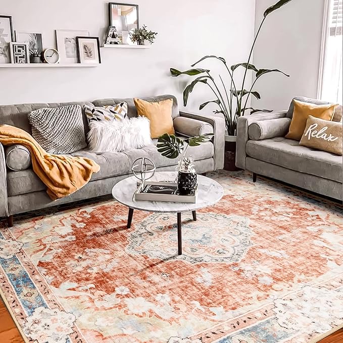 5'x7' Area Rugs Green Machine Washable Rugs Living Room Rugs Boho Area Rug