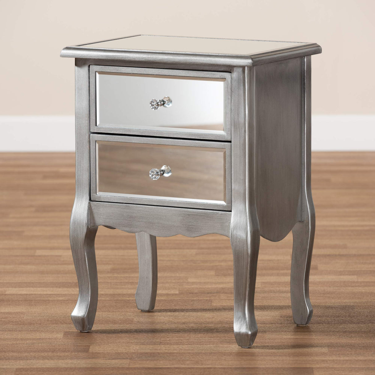 Nightstands, Silver/Mirror