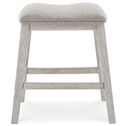 Skempton Modern 24" Counter Height Upholstered Barstool, 2 Count, Whitewash
