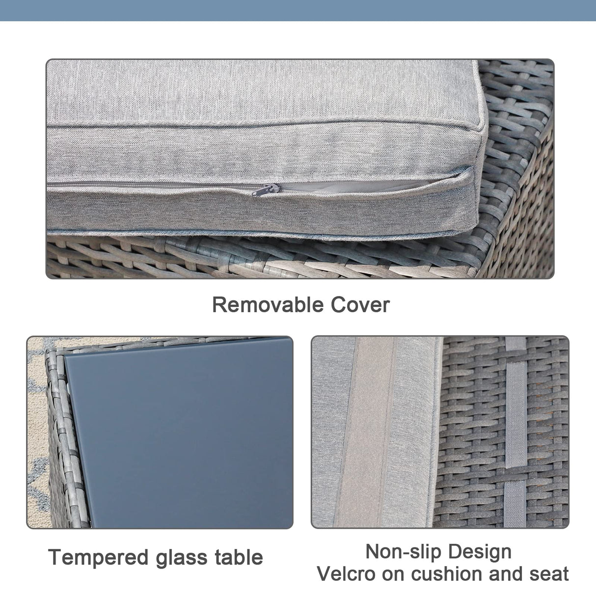 Outdoor Patio Furniture Set, 5 Piece PE Wicker Rattan Outdoor Sectional