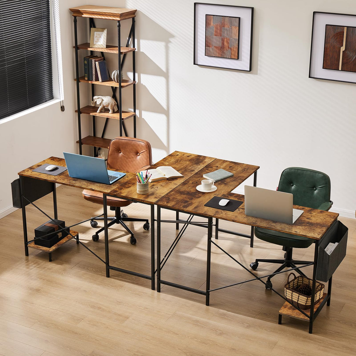 L Shaped Gaming Desk, Computer Office Corner Writing Study Table with CPU Storage