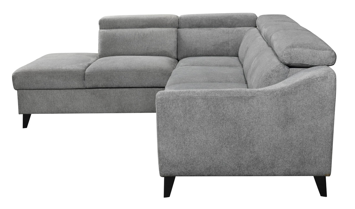 Wrenley Chenille Sectional Sofa w/Sleeper and Storage in Gray