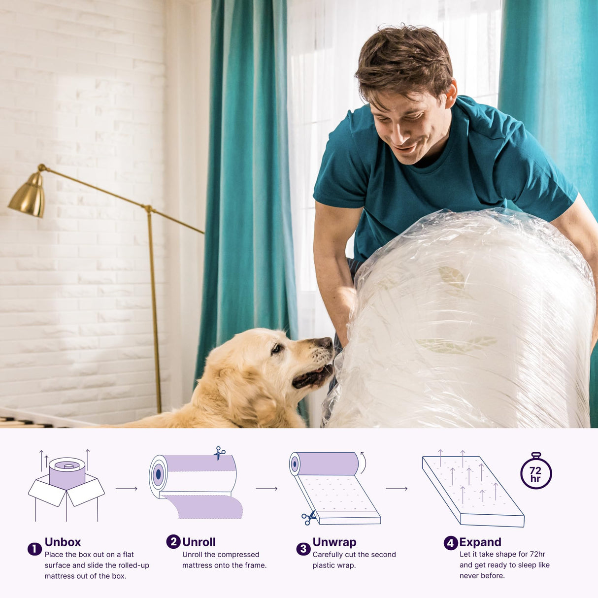 Twin XL Size Mattress, 6 Inch Anula Green Tea Infused Memory Foam Mattress