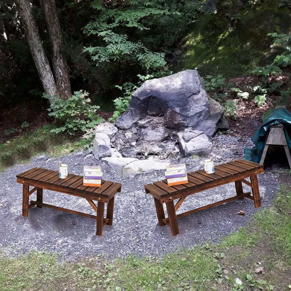 Wooden Garden Bench Tree Outdoor Bench