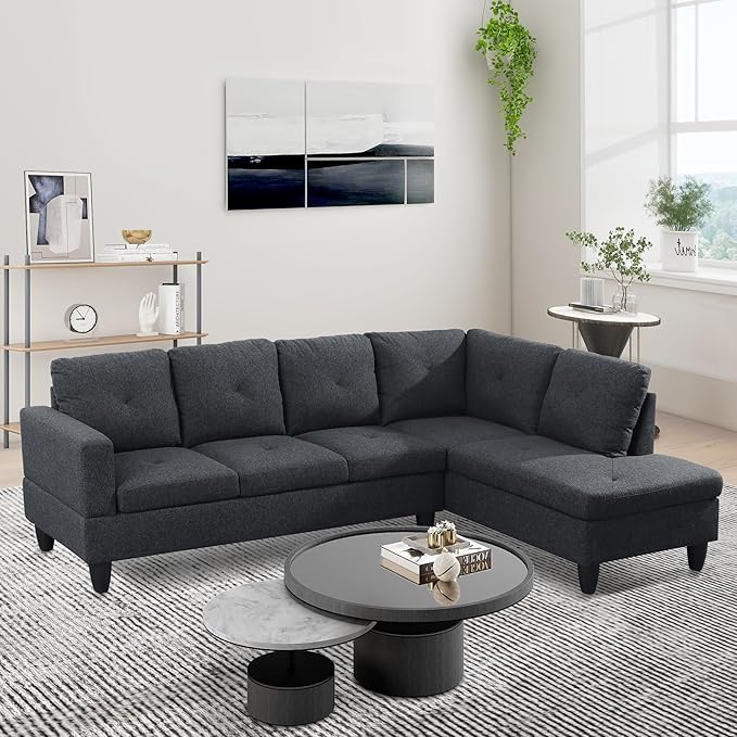 97" W Sectional Sofa with Chaise, Modular Sectional Sofa for Living Room