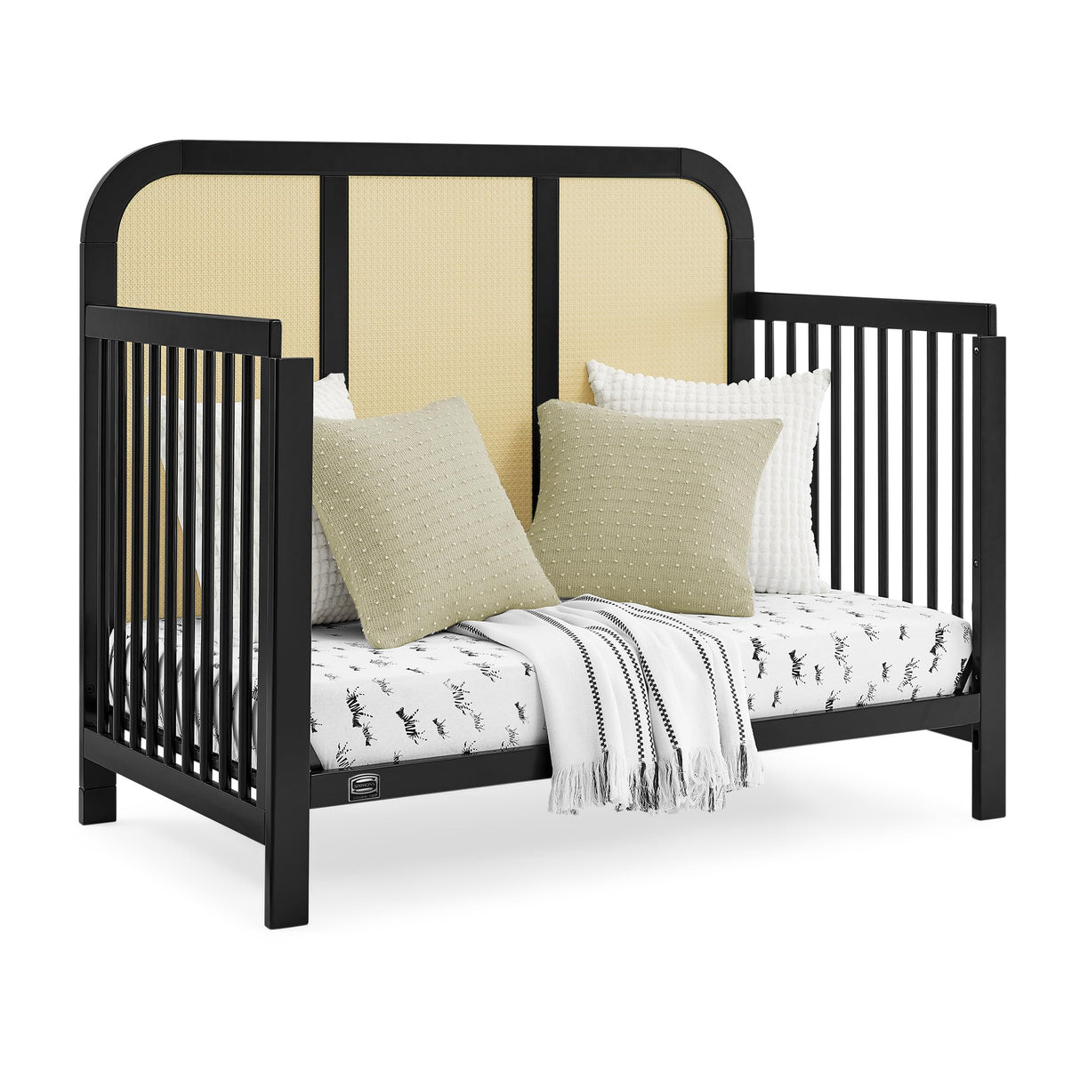Theo 6-in-1 Convertible Crib - Greenguard Gold Certified, Black/Textured Almond
