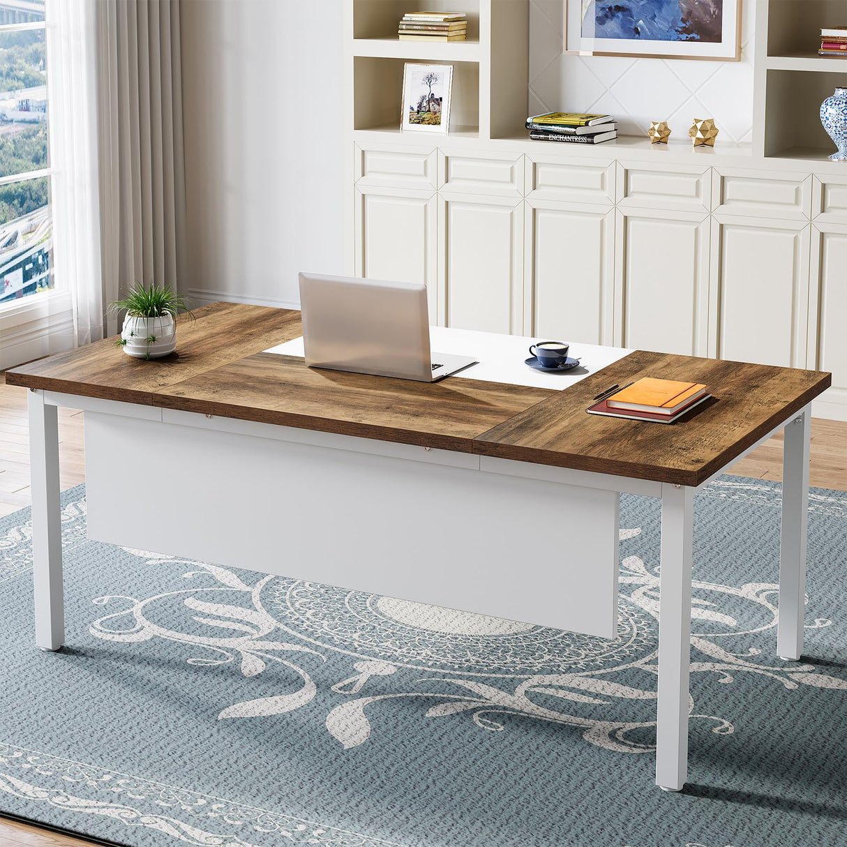 Office Desk with Cabient,63 inches L Shaped Computer Desk