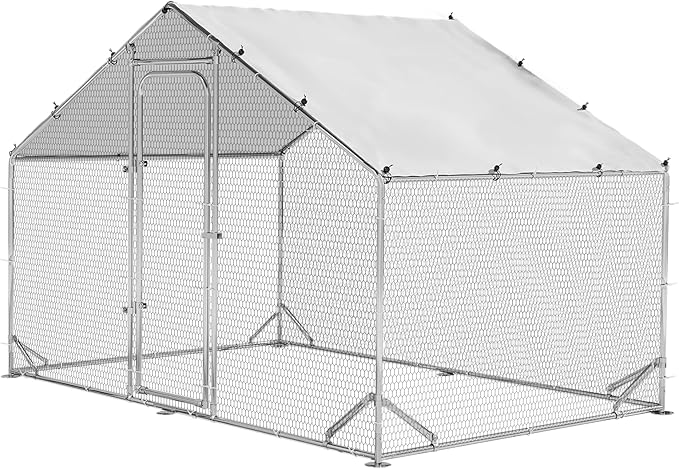 FeatherFort Steel Chicken Coop – Flat & Spire Roof Poultry Enclosures in Multiple Sizes