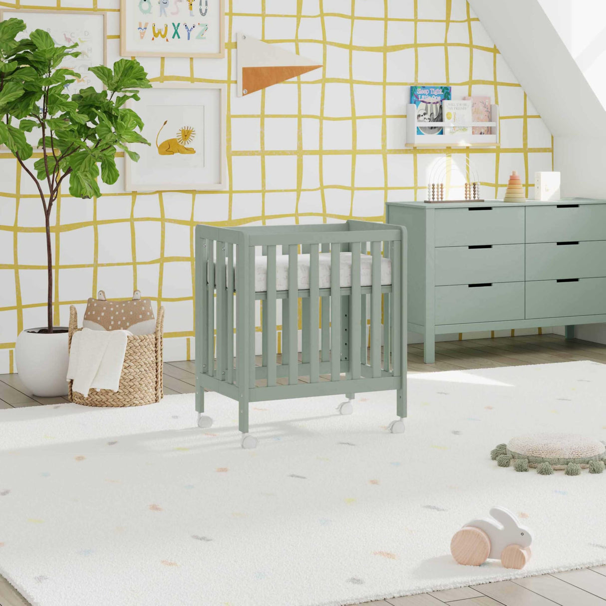 Colby Grow 6-in-1 Convertible Crib - Portable Bassinet, Full-Size Baby Crib