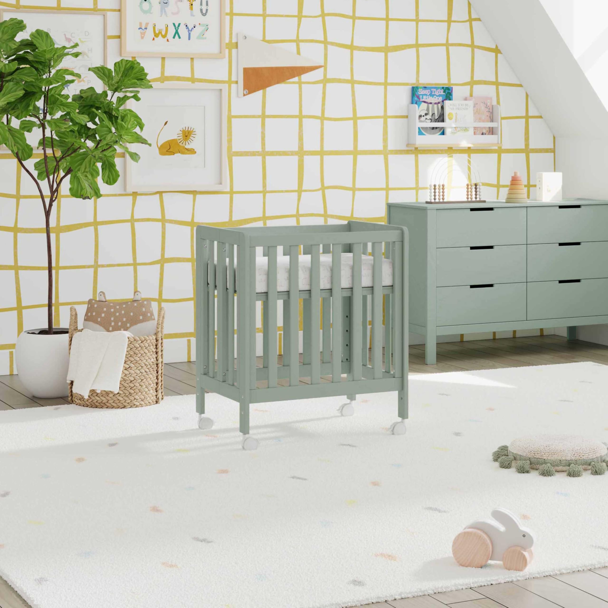 Colby Grow 6-in-1 Convertible Crib - Portable Bassinet, Full-Size Baby Crib