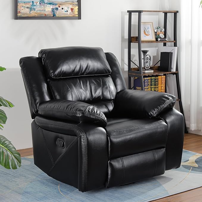 Dazone UltraComfort Faux Leather Recliner Chair – Rocker & Manual Recline