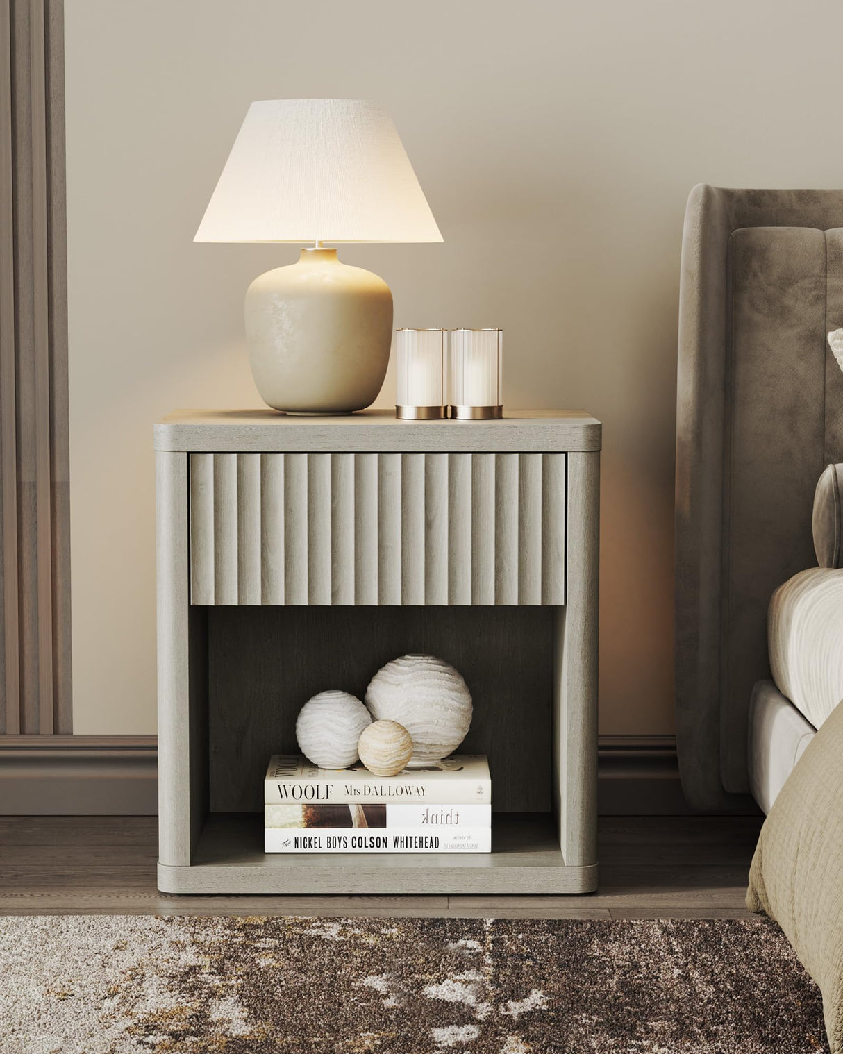 Night Stand Nightstand with Drawer Storage Bed Side