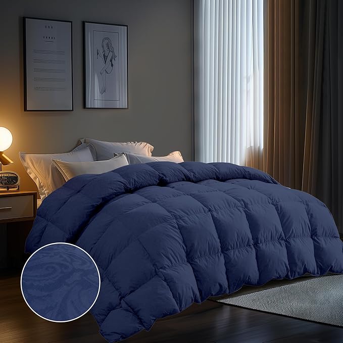 Goose Down Comforter King Size White Feather Down Duvet Luxurious