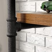 Iron City Tall Bookcase/Book Shelf, Checked Oak Finish