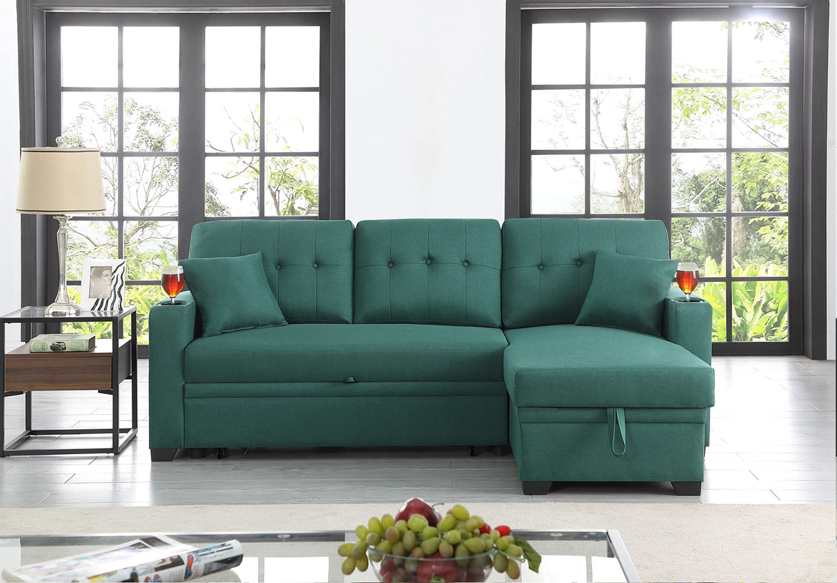 82" L Shaped Reversible Sectional Sofa with Storage Chaise