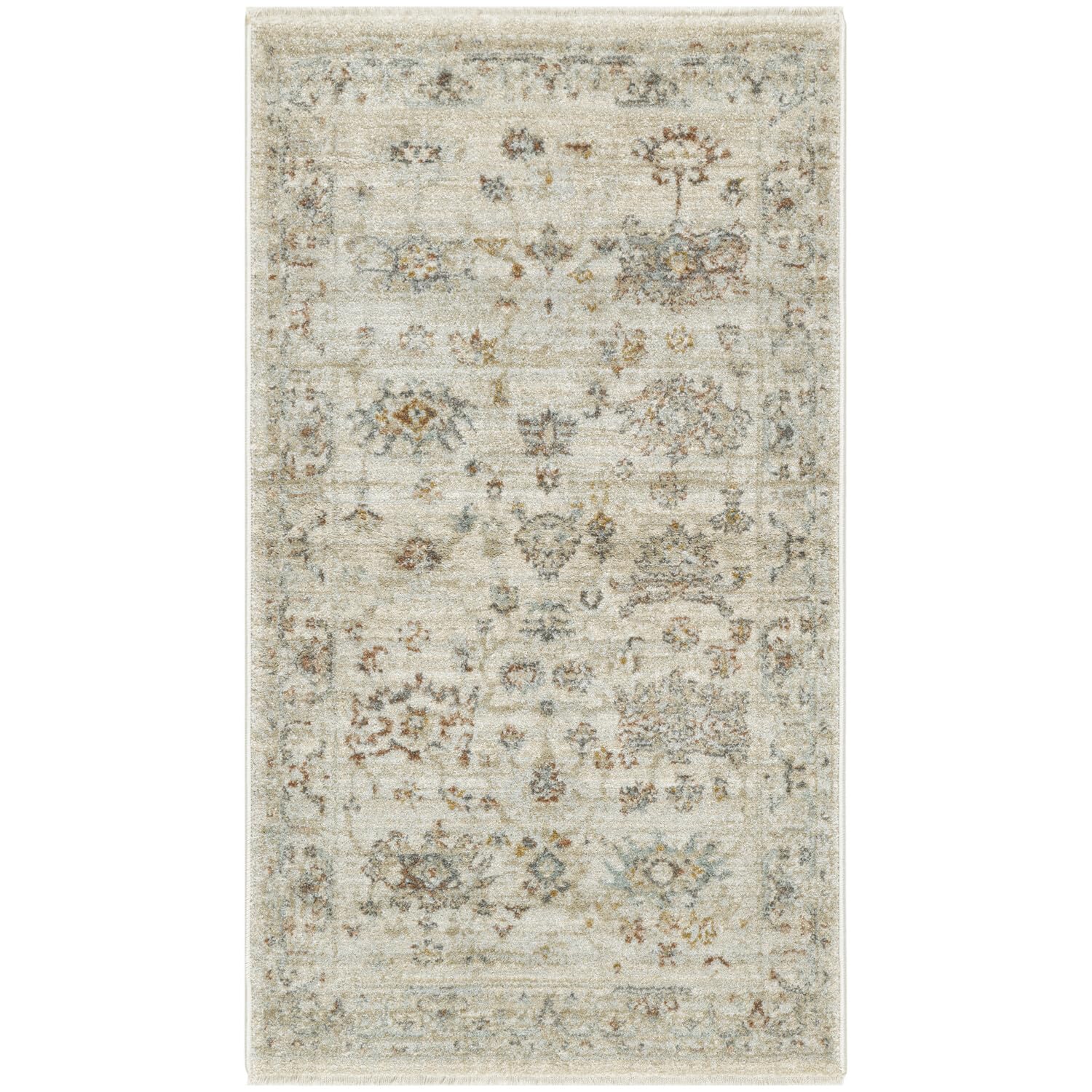 Nourison Traditional Home Traditional Beige 2'6" x 4'6" Area -Rug, Easy -Cleaning, Non Shedding, Bed Room, Living Room, Dining Room, Kitchen (3x5)