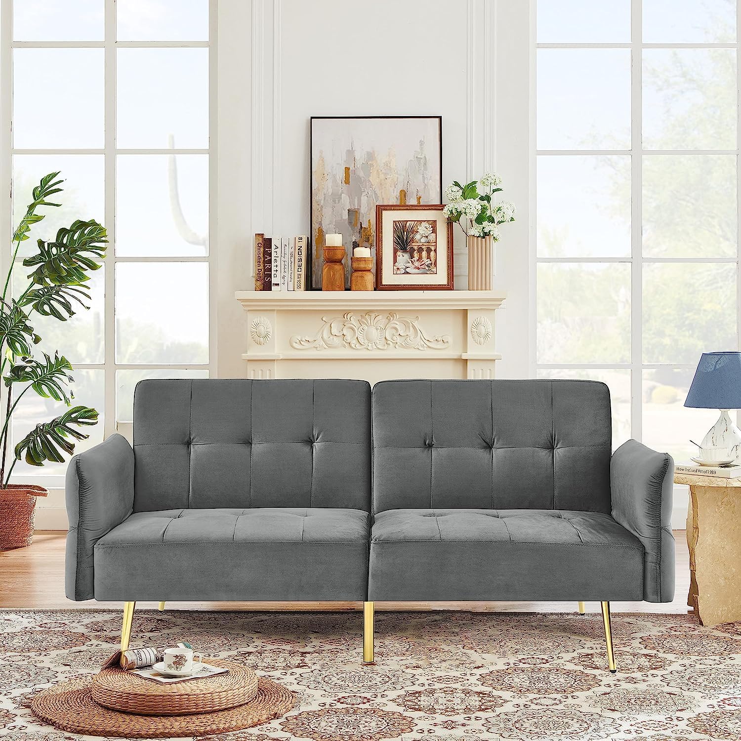 Convertible Futon Sofa Bed, Memory Foam Futon Couch Sleeper Sofa