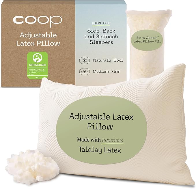 Adjustable Latex Pillow Queen, with Talalay Latex & Microfiber Fill