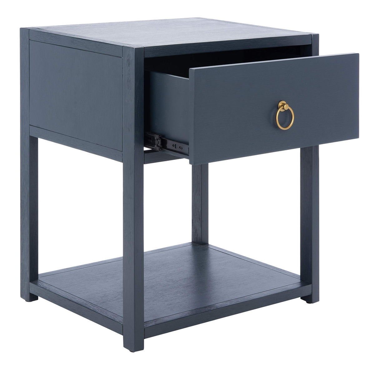 Home Collection Yudi Navy and Gold 1-Drawer Nightstand