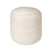 Jute Pouf Ottoman - Ivory, Boho Foot Rest Stool with Filler for Sofa, Kids Bedroom