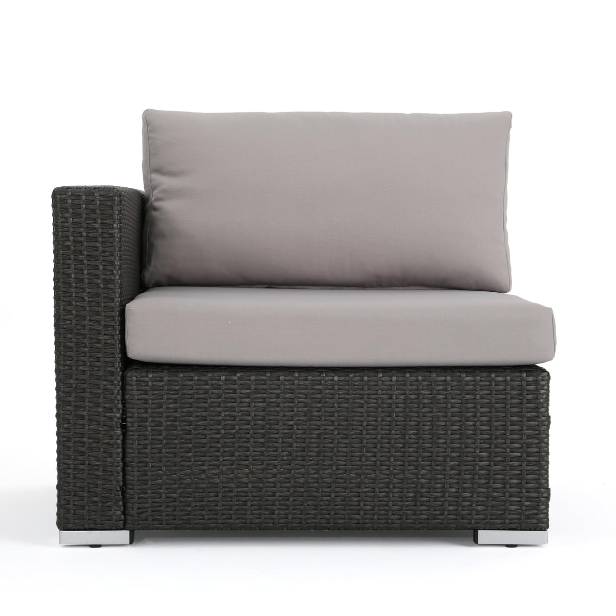 Santa Rosa Outdoor Wicker 5 Seater Sectional Conversation Set with Aluminum Frame and Water Resistant Cushions